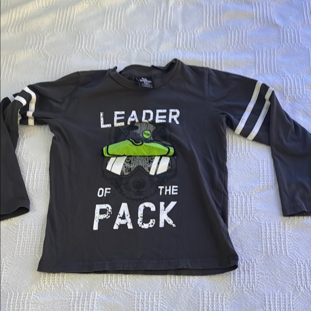 Revolution Kids Long Sleeve Tee - Dark Gray with Green Accents